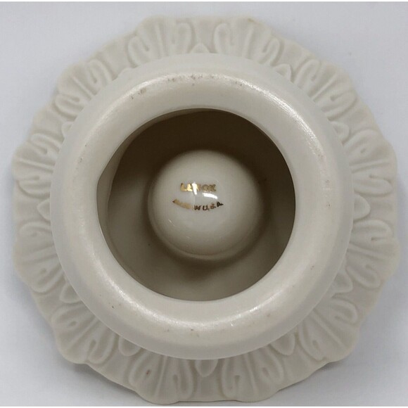 Lenox Woodland Collection Candlestick Holders VTG Ivory Embossed Elegant USA - Picture 6 of 12